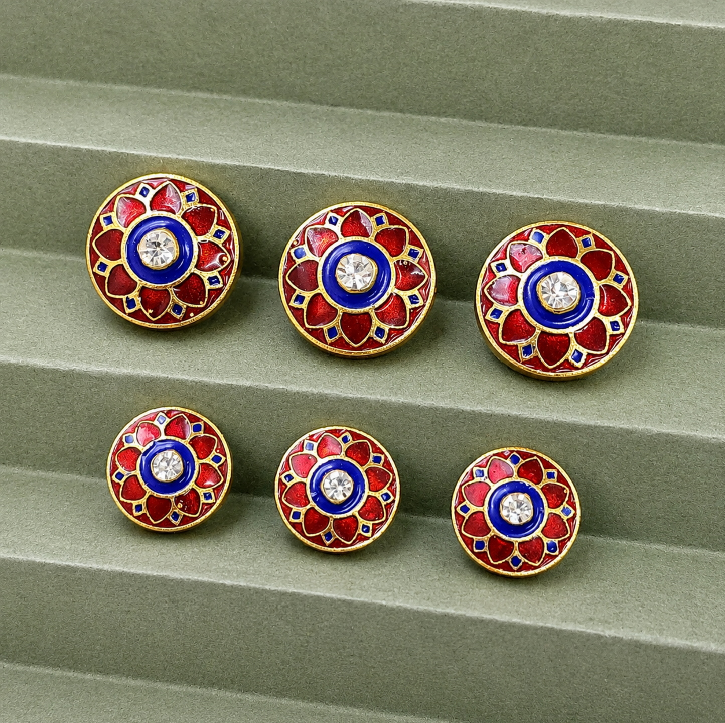 Ruby Sapphire Crest Button