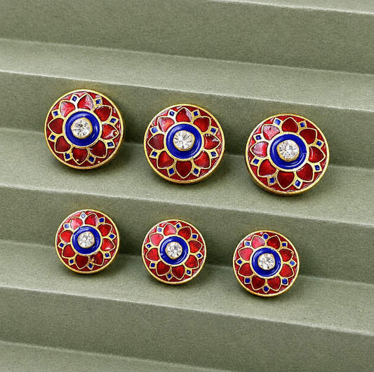 Ruby Sapphire Crest Button