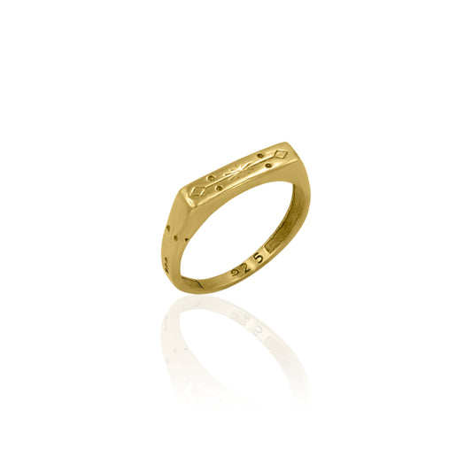 Carved Dainty Ring