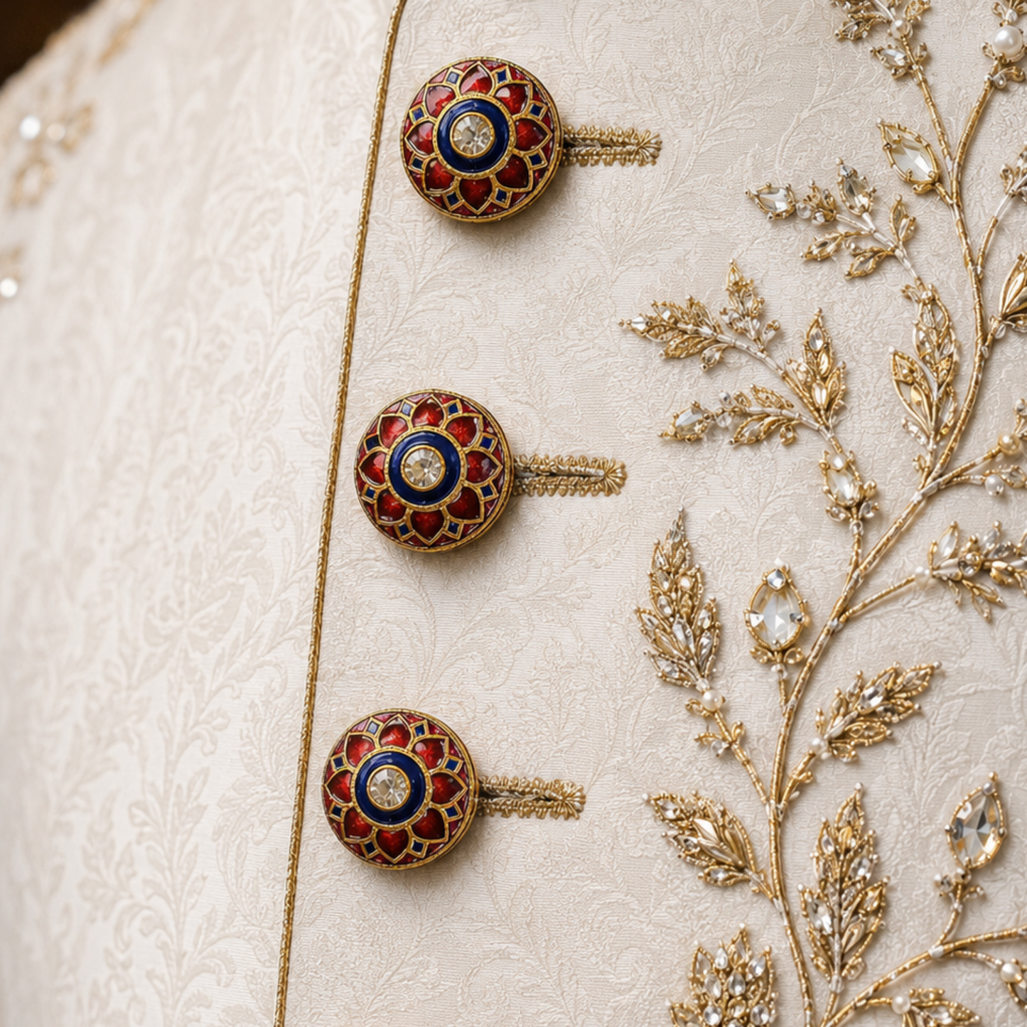 Ruby Sapphire Crest Button