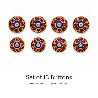Ruby Sapphire Crest Button