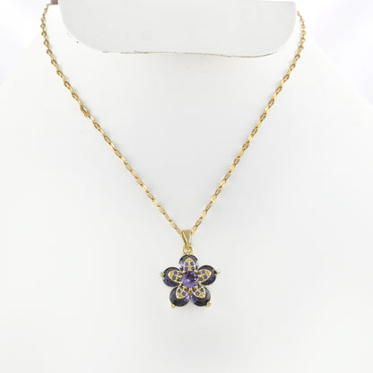 Purple Floral Necklace