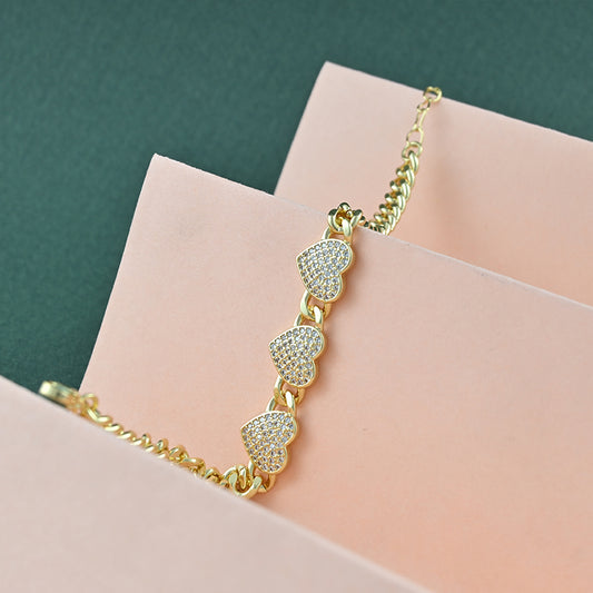 Sparkling Heart Bracelet