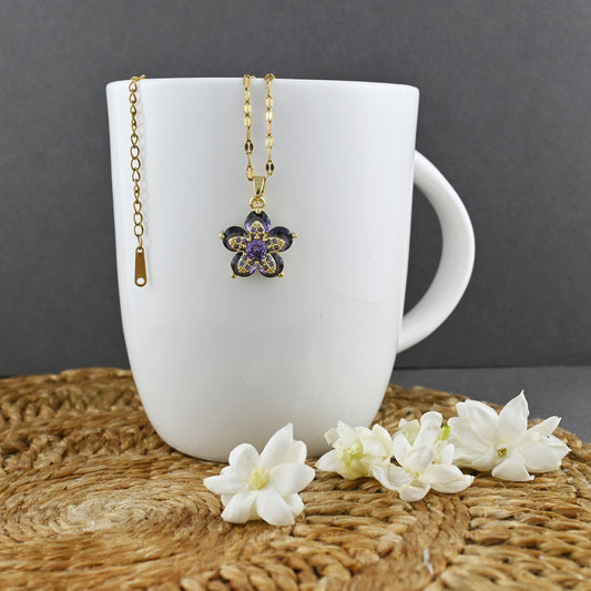 Purple Floral Necklace