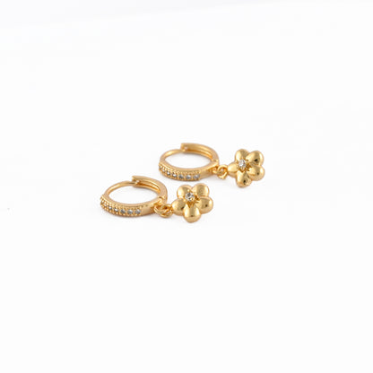 Graceful Floral Hoop Earrings