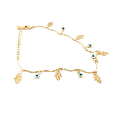 Hamsa Evil Eye Anklet