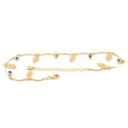 Hamsa Evil Eye Anklet