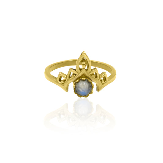 Royal Moonstone Crown Ring