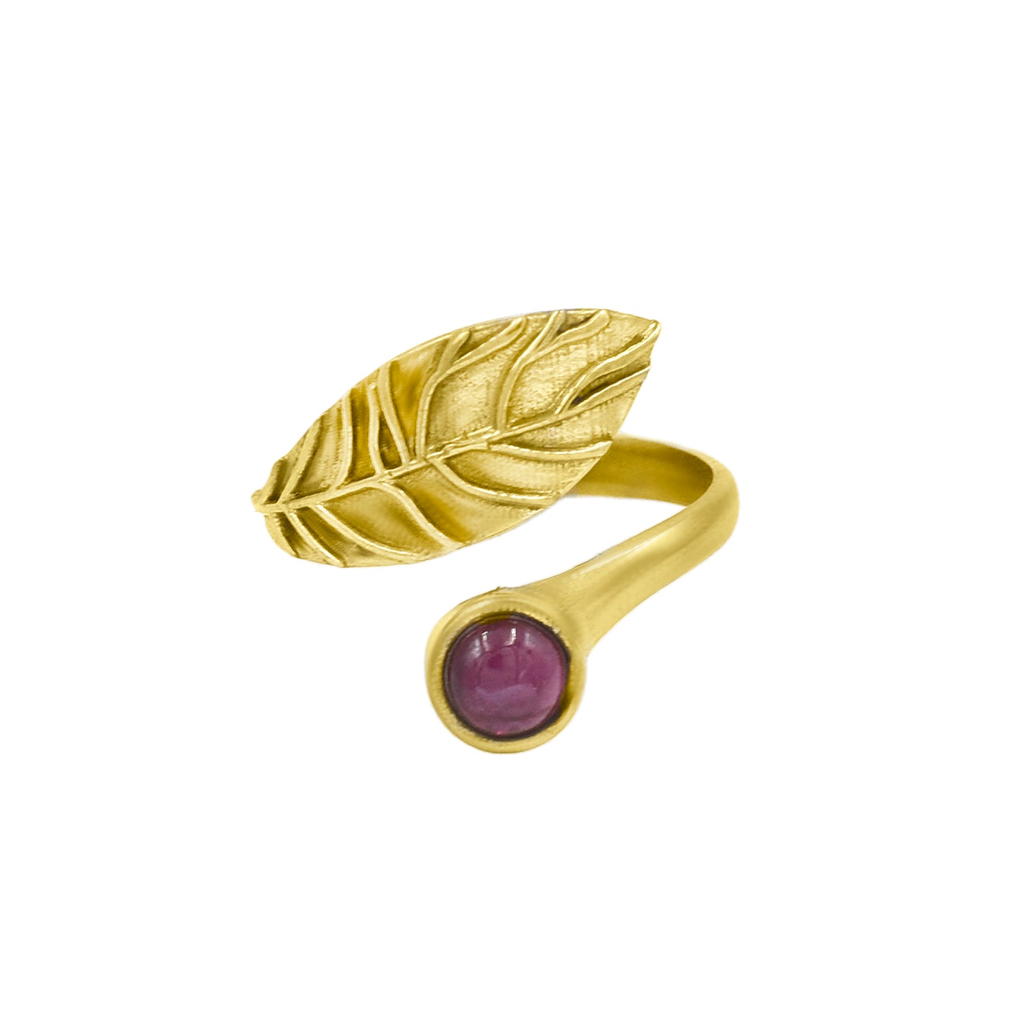 Garnet Leafy Ring