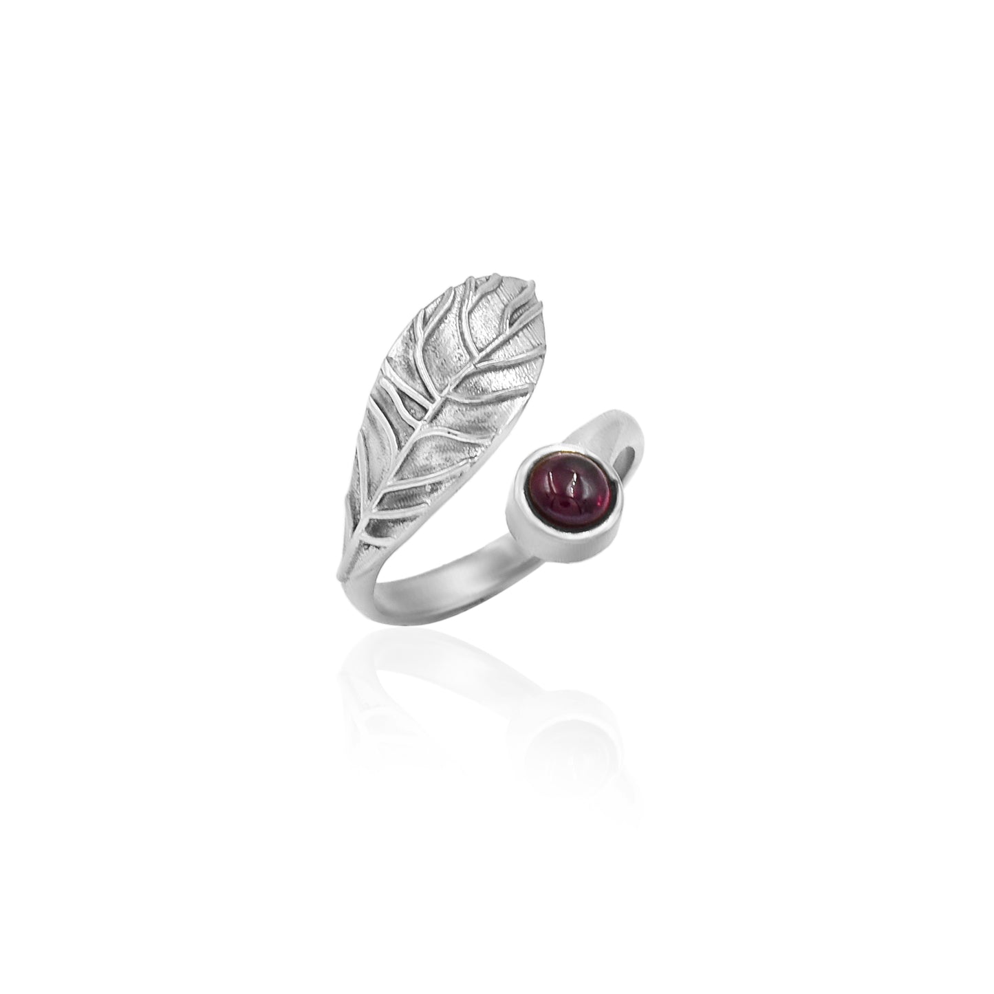 Garnet Leafy Ring