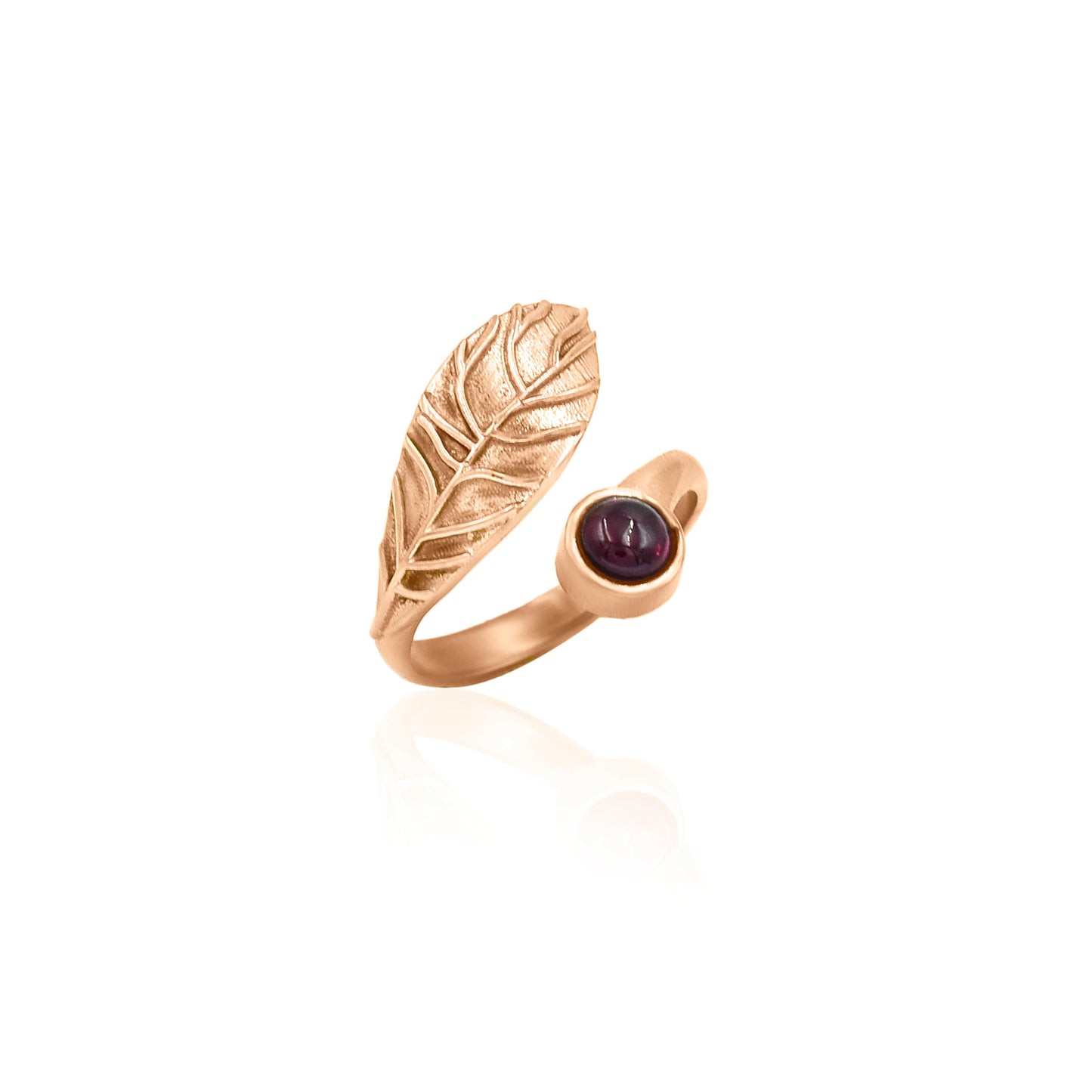 Garnet Leafy Ring