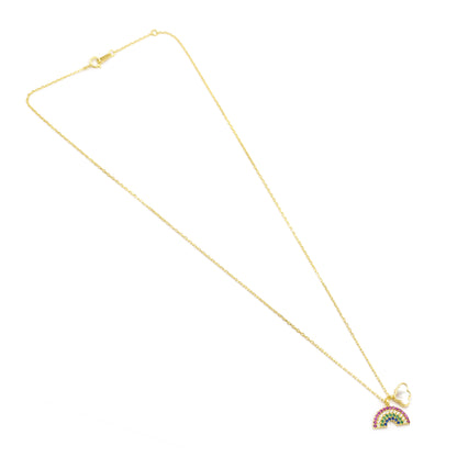 Rainbow In Clouds Silver Pendant