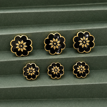 Black Lotus Crest Button