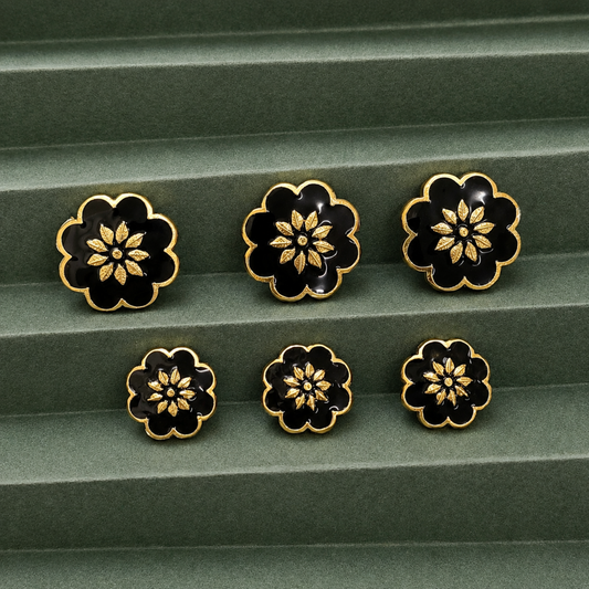 Black Lotus Crest Button