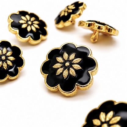 Black Lotus Crest Button