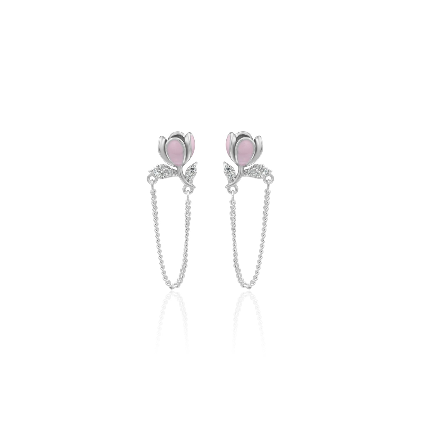 Dainty Bud Silver Earrings