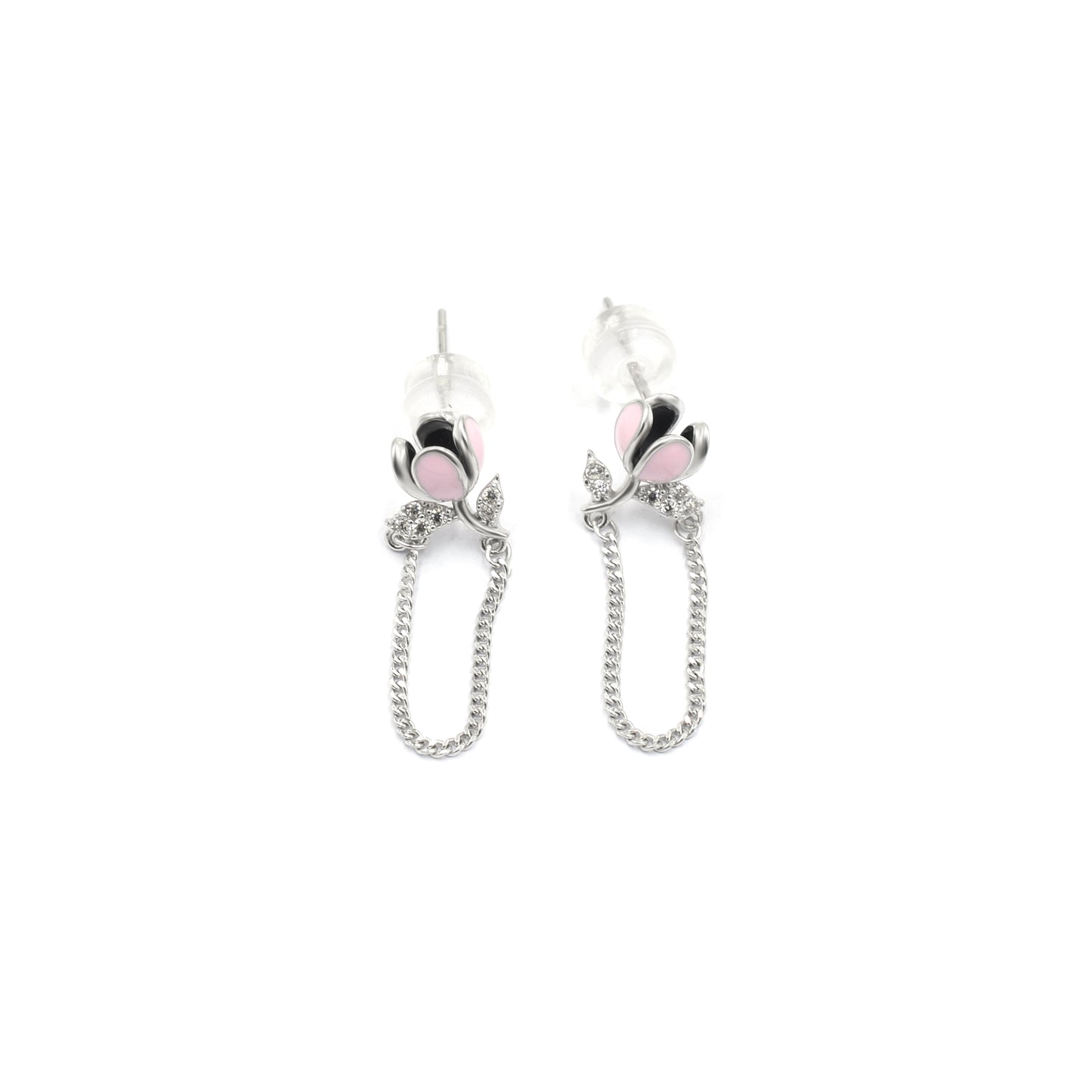 Dainty Bud Silver Earrings