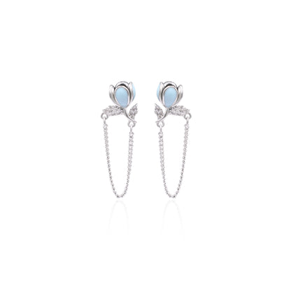 Dainty Bud Silver Earrings