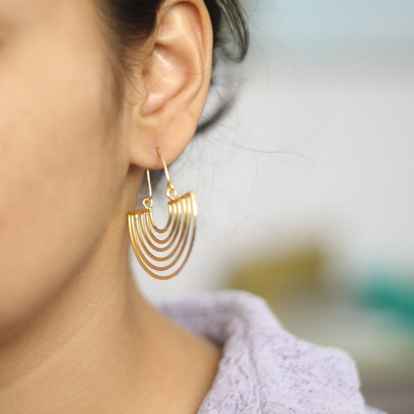 Solar Rays Hoop Earrings