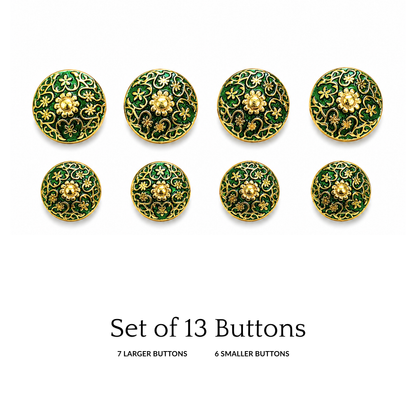 Panna Floral Crest Button