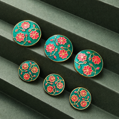 Floral Brass Button