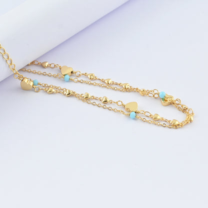 Blue Heart Anklet