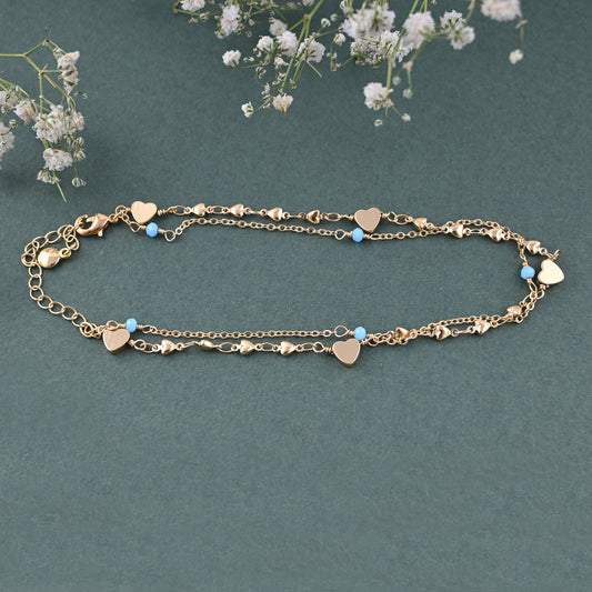 Blue Heart Anklet