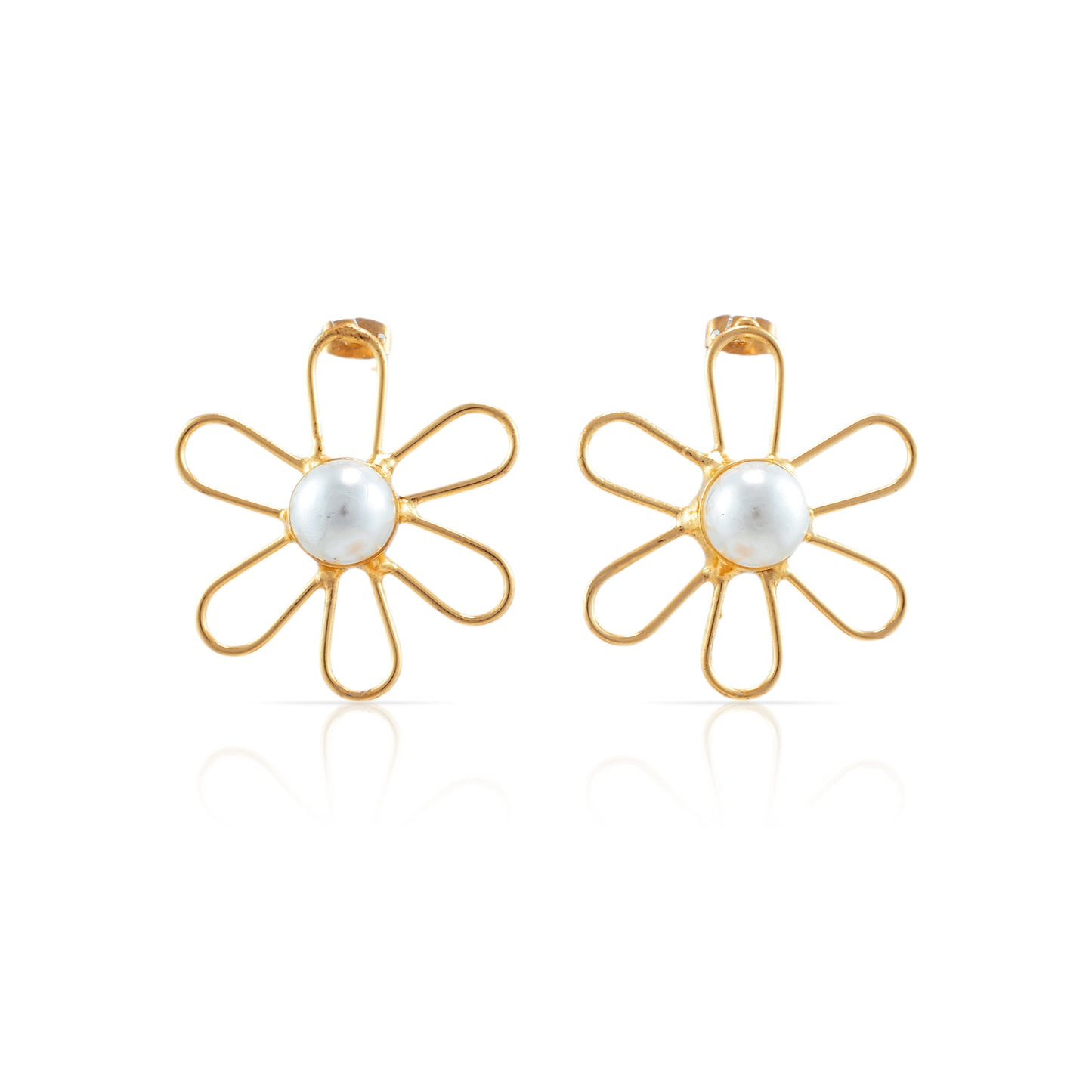 Pearl Flower Stud Earrings