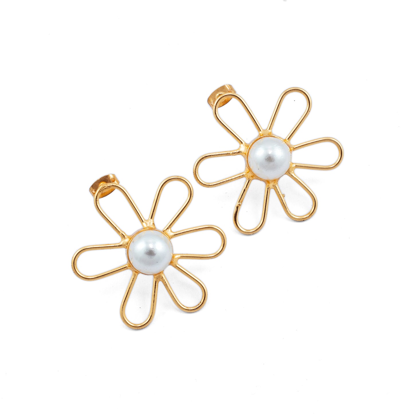 Pearl Flower Stud Earrings