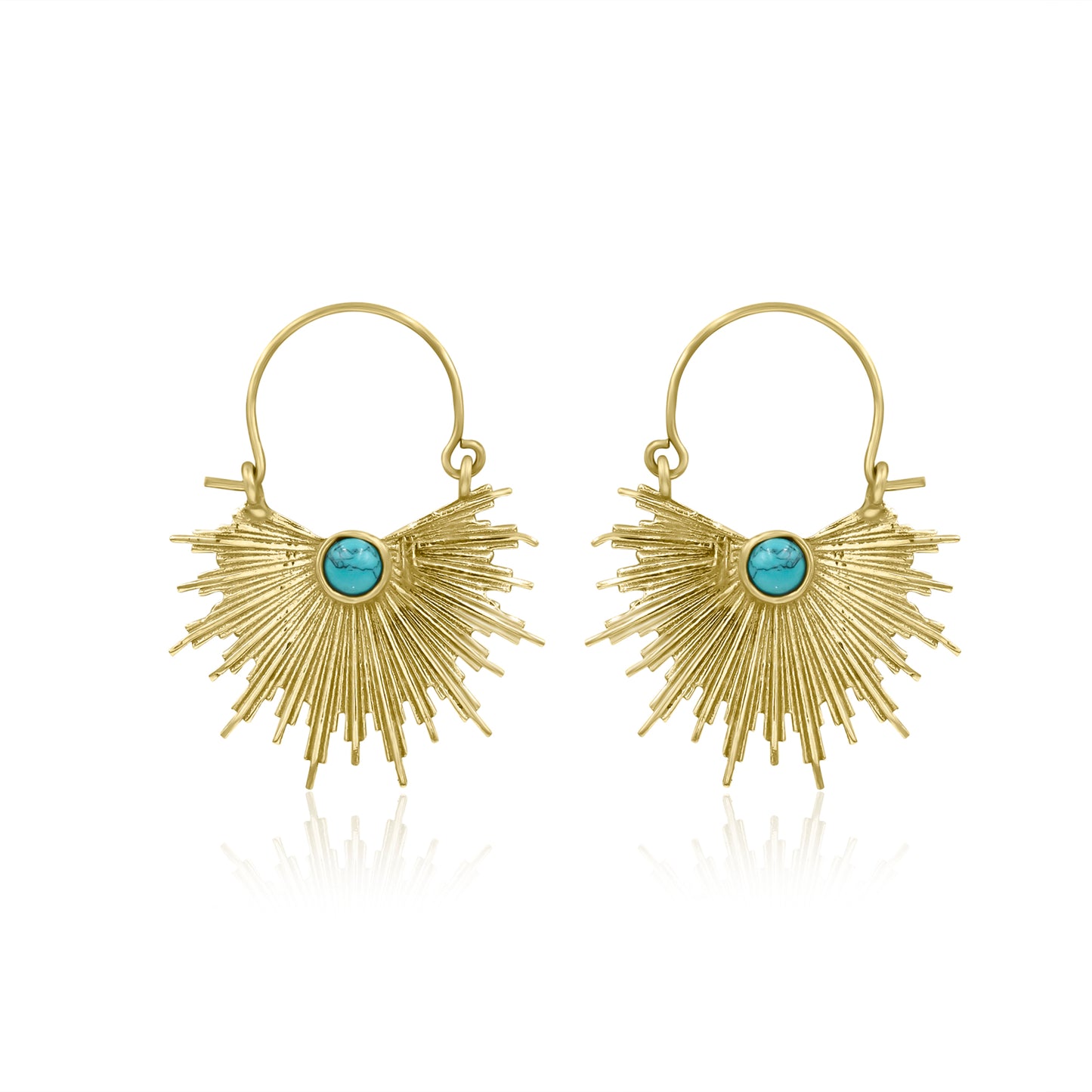 Rays Of Turquoise Hoop Earrings