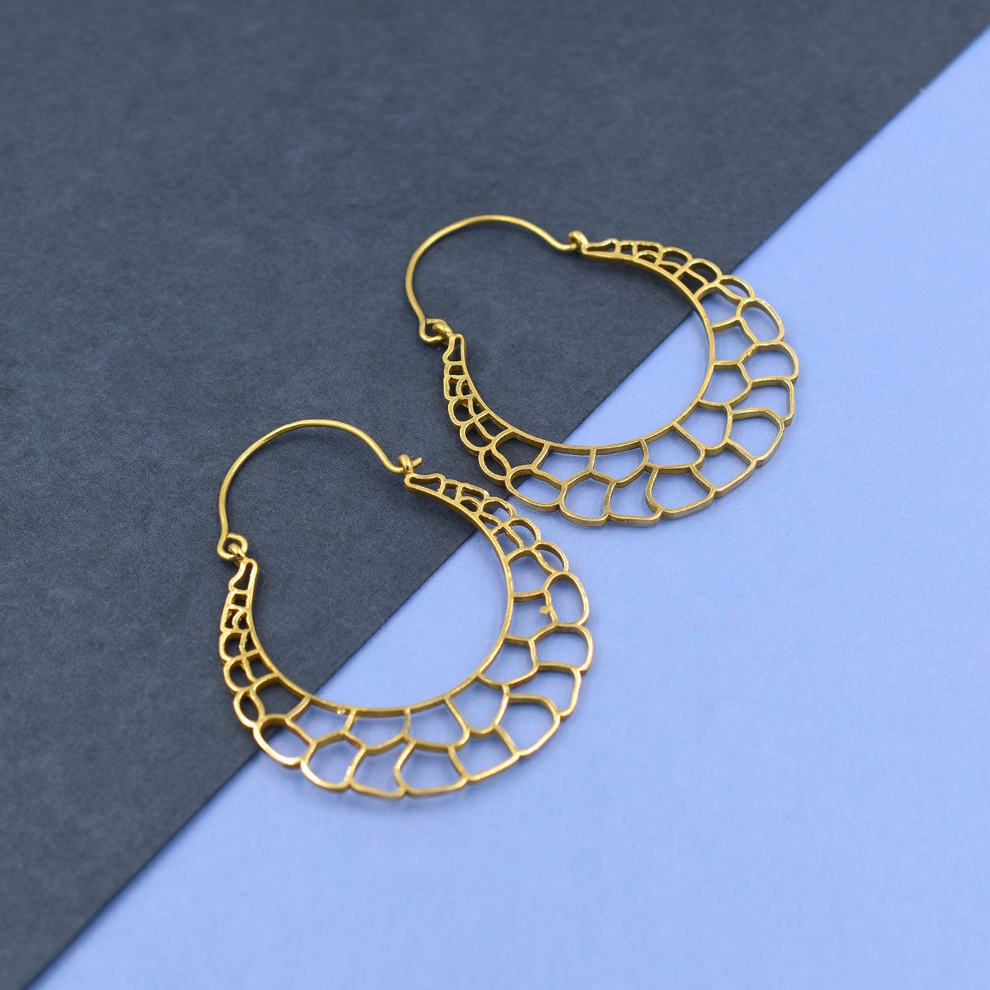 Empty Honeycomb Hoop Earrings