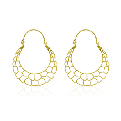Empty Honeycomb Hoop Earrings