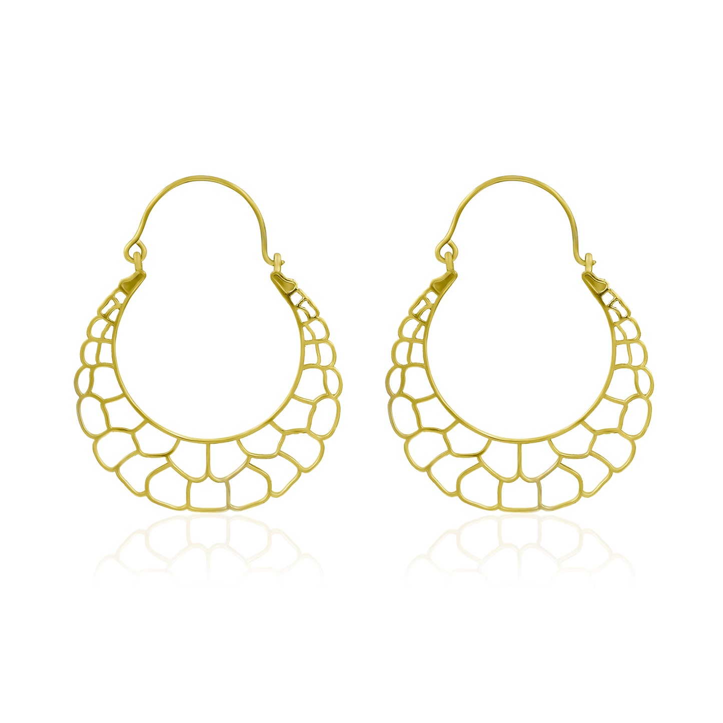 Empty Honeycomb Hoop Earrings