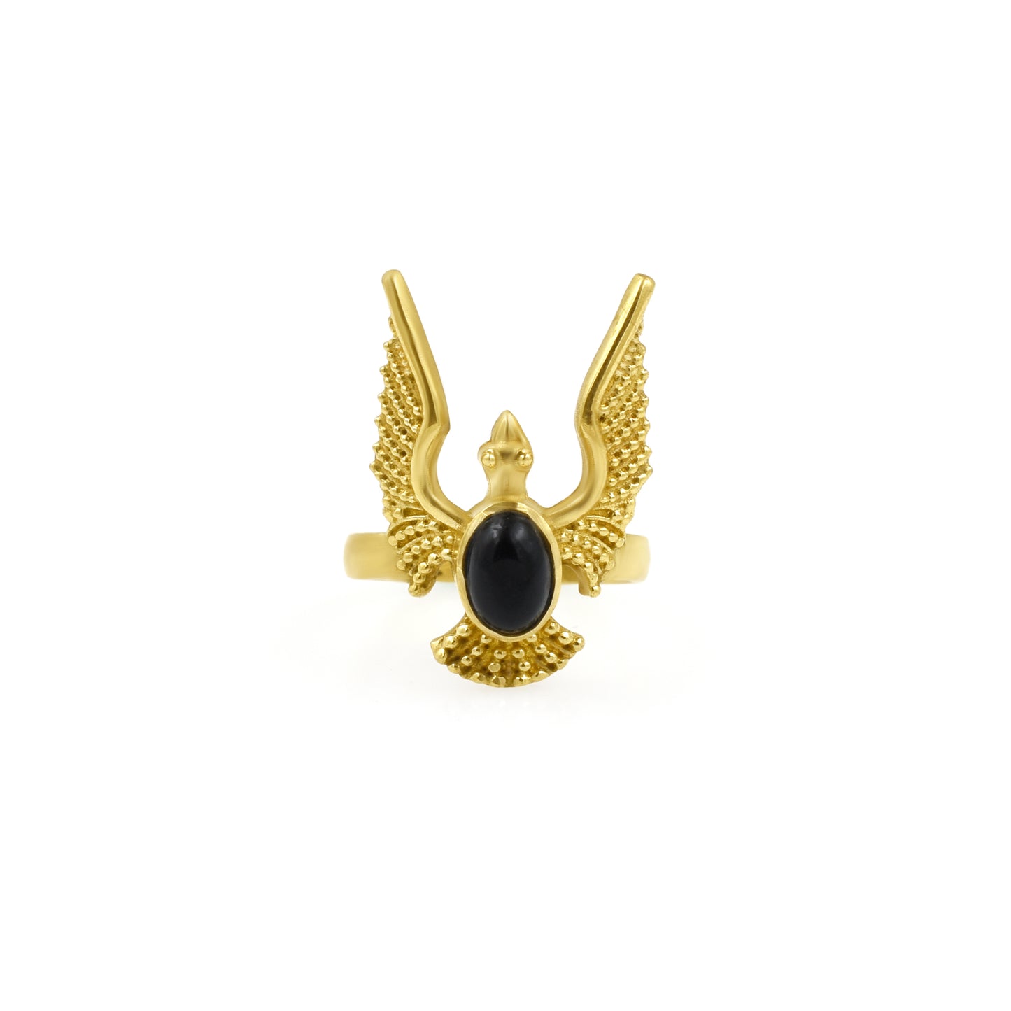 Seagull With Black Onyx Ring