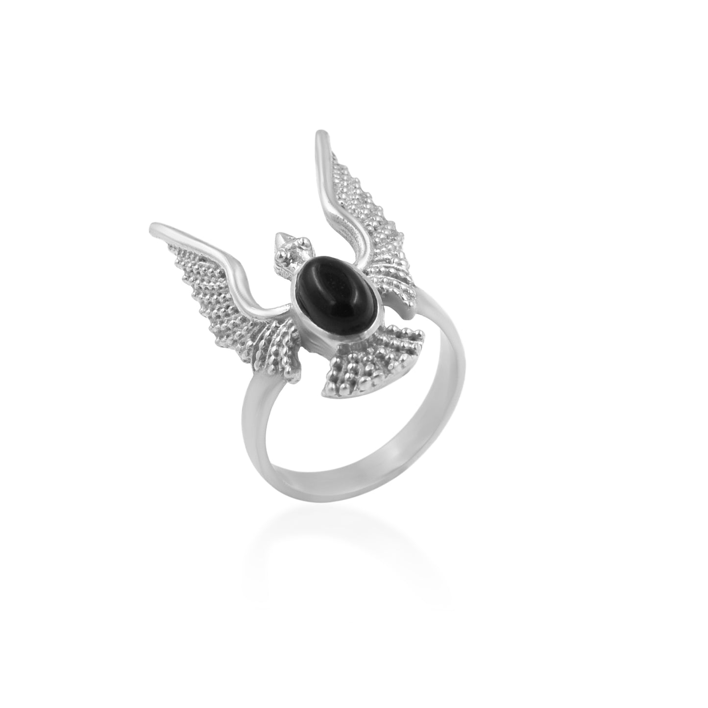 Seagull With Black Onyx Ring