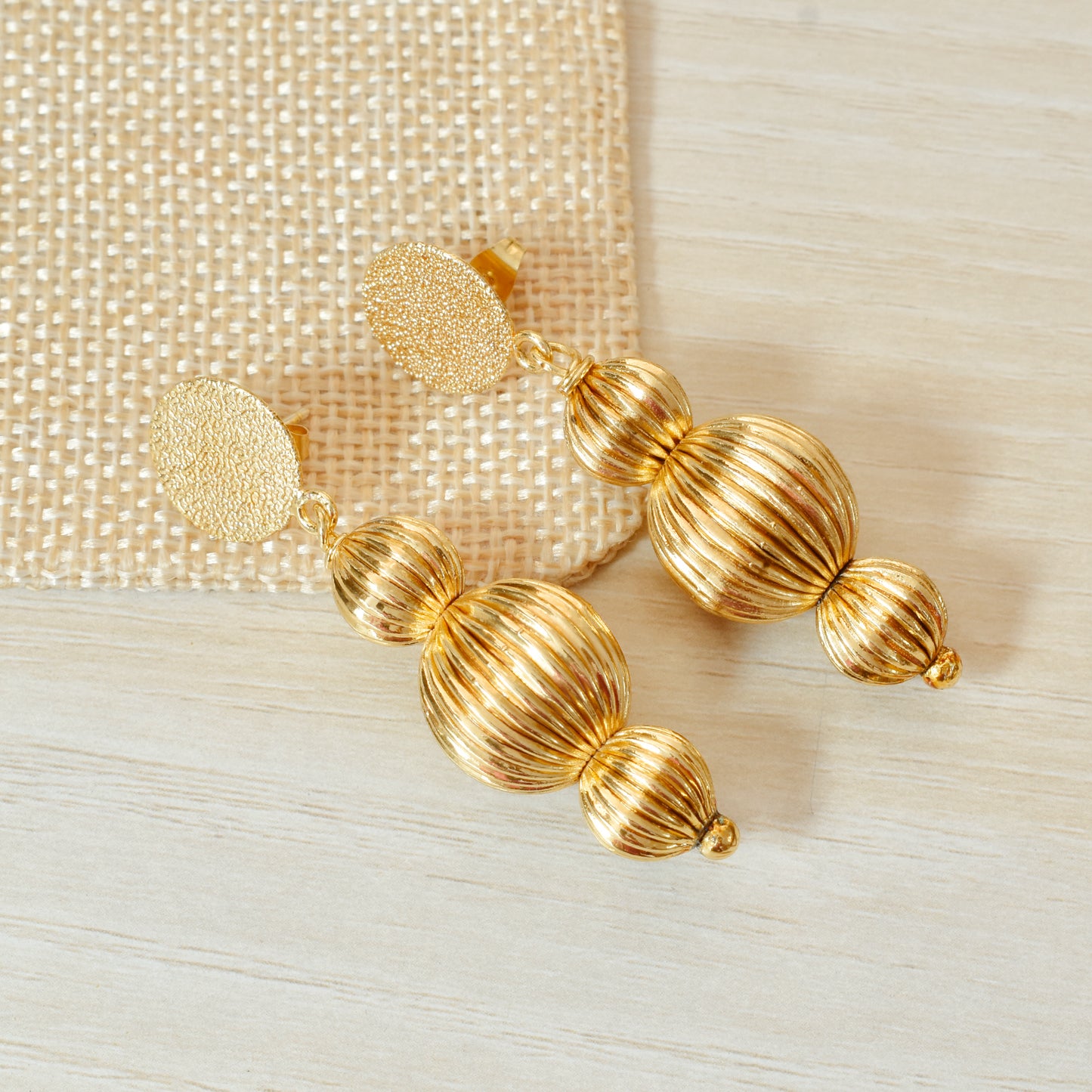 Golden Drops Stud Earrings