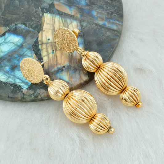 Golden Drops Stud Earrings