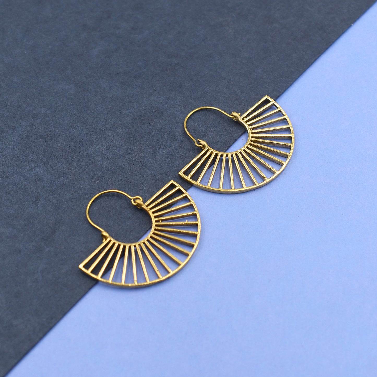 Semi Circle Sunshine Hoop Earrings