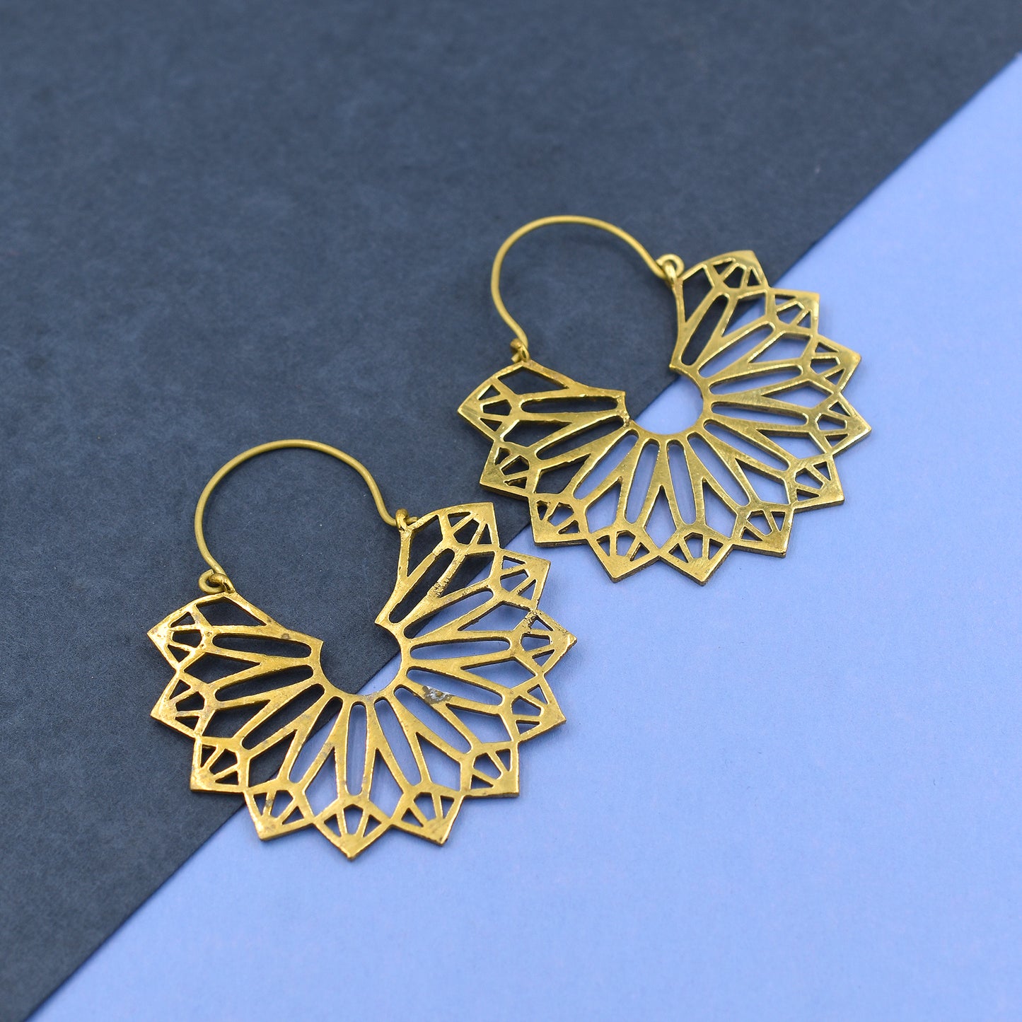 Gold Blossom Hoop Earrings