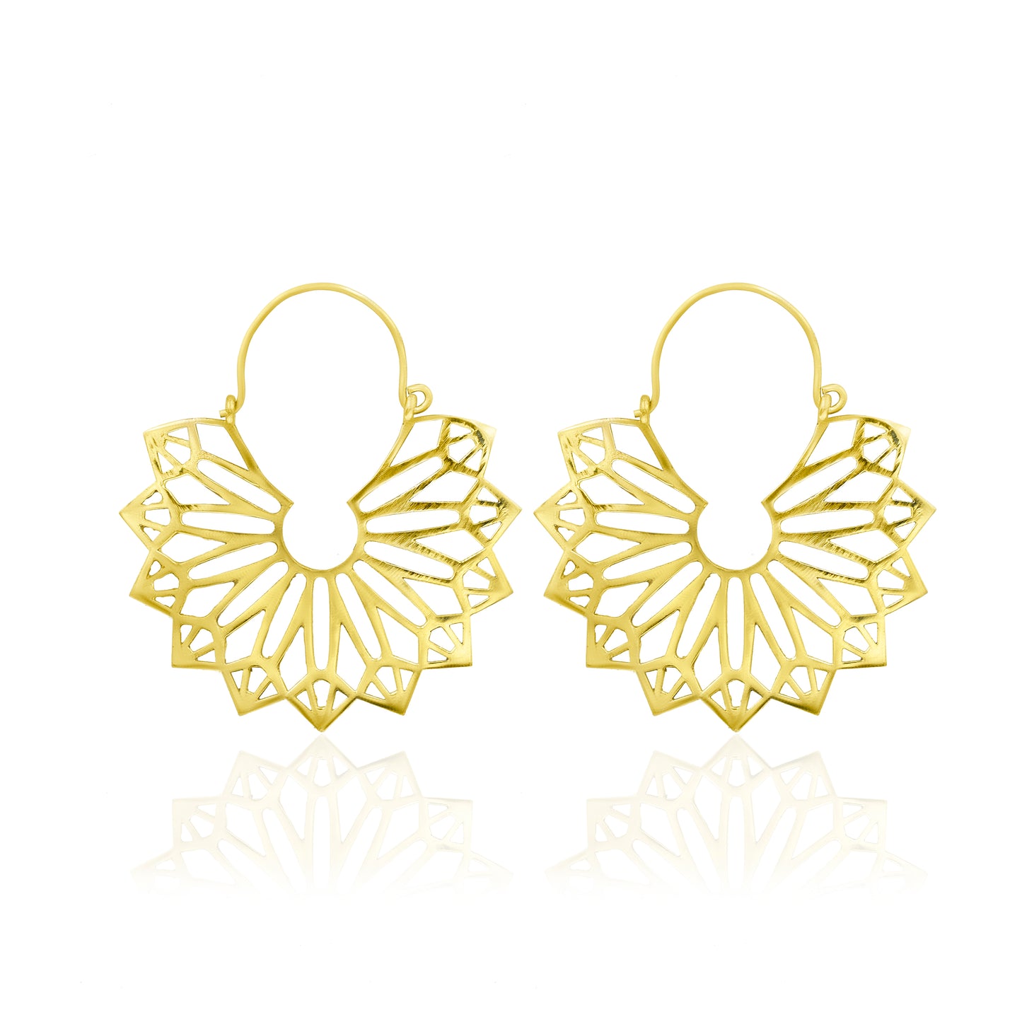 Gold Blossom Hoop Earrings