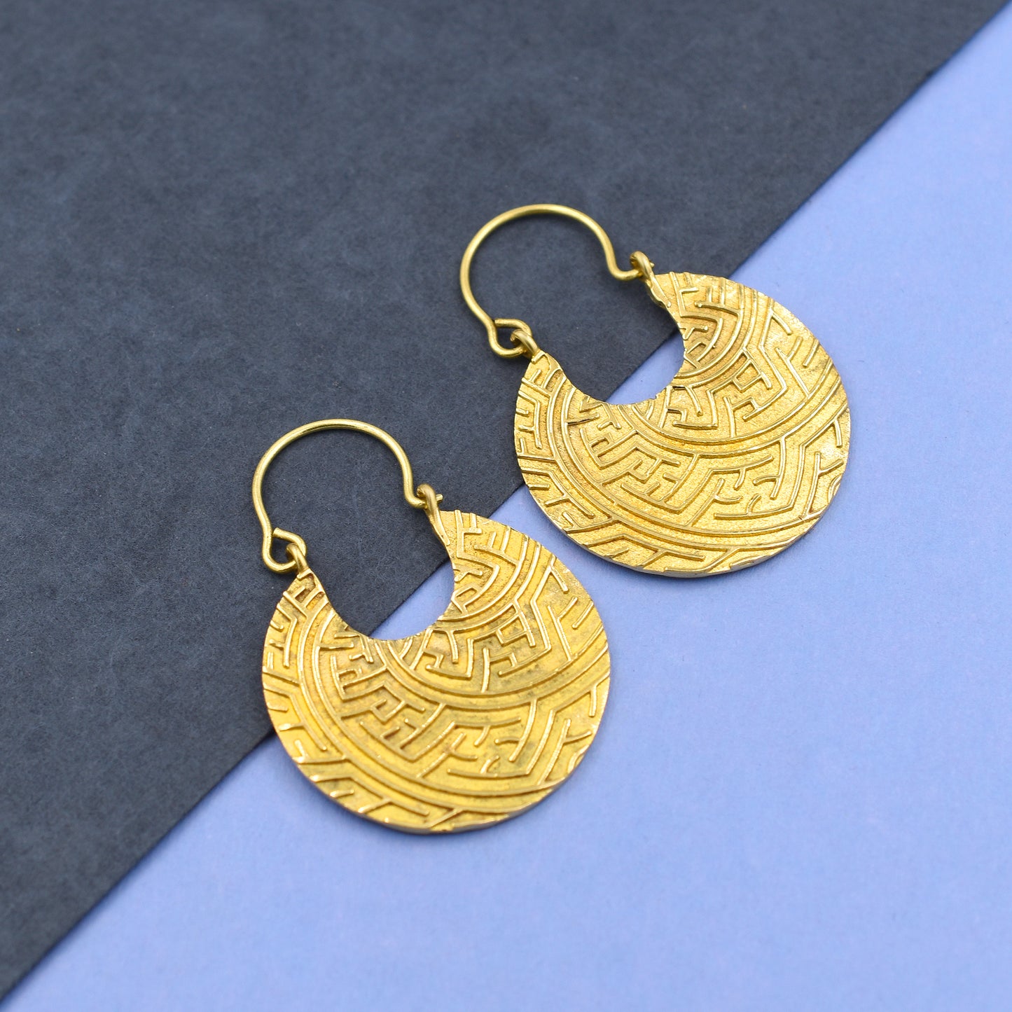 Textured Basket Hoop Earrings