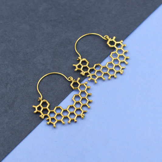 Honeycomb Hoop Earrings