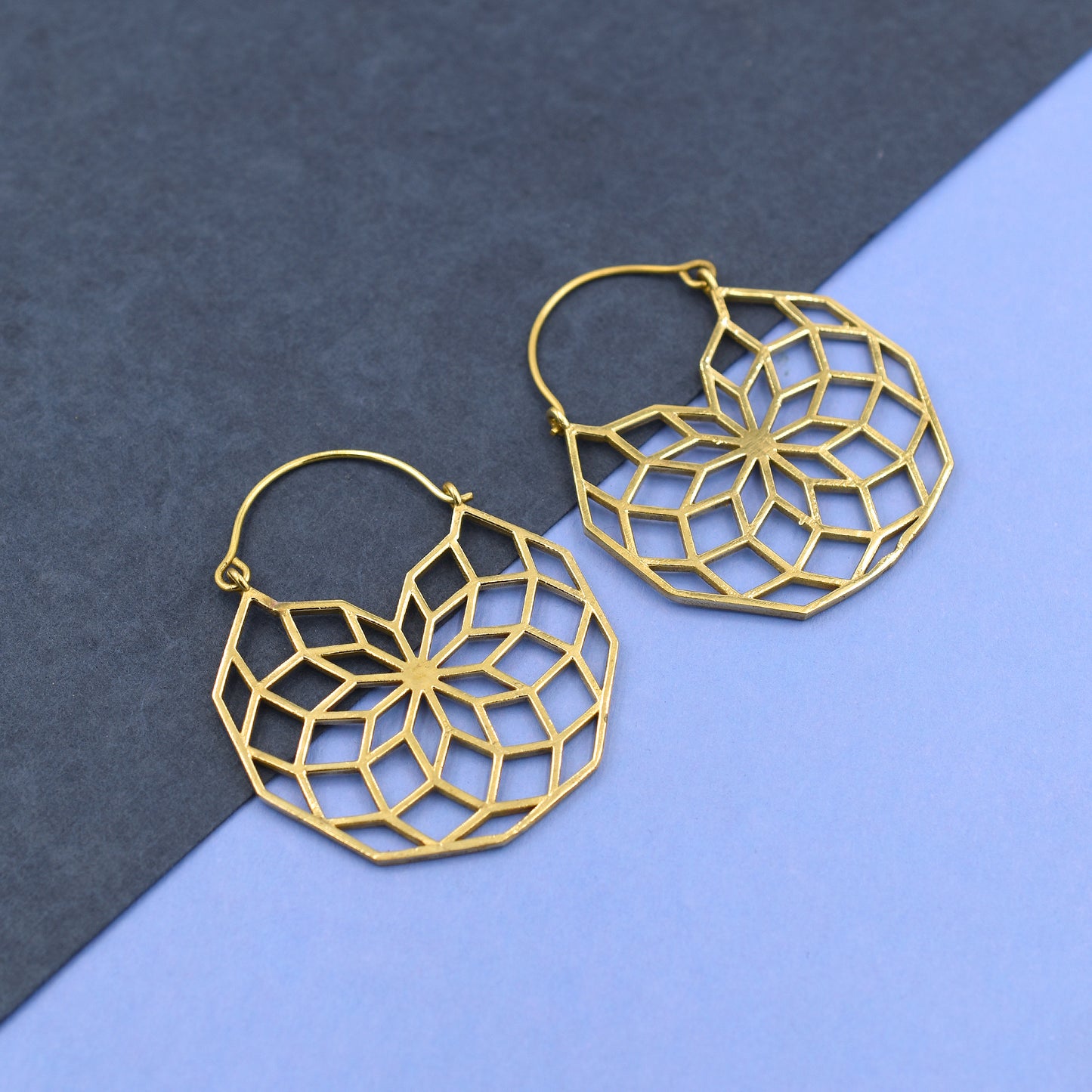 Filigree Flower Hoop Earrings