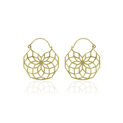 Filigree Flower Hoop Earrings