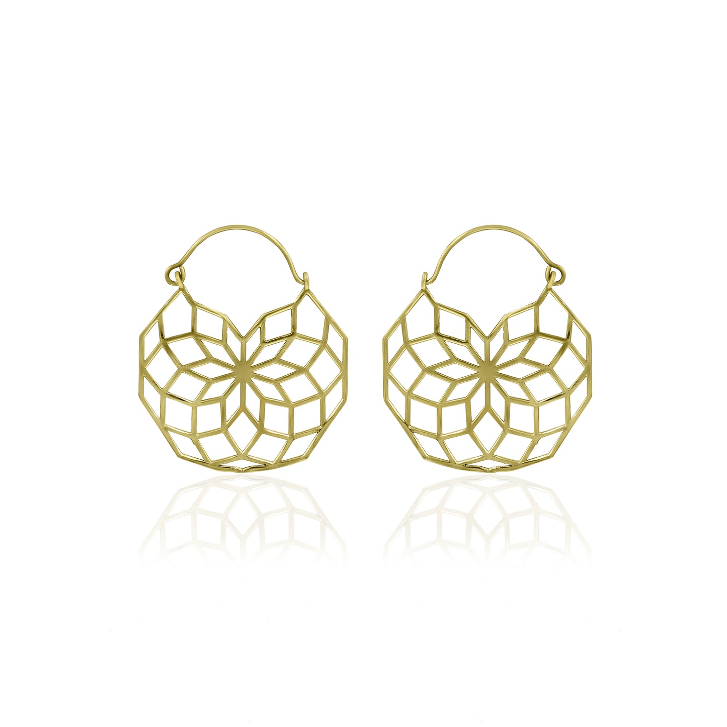 Filigree Flower Hoop Earrings