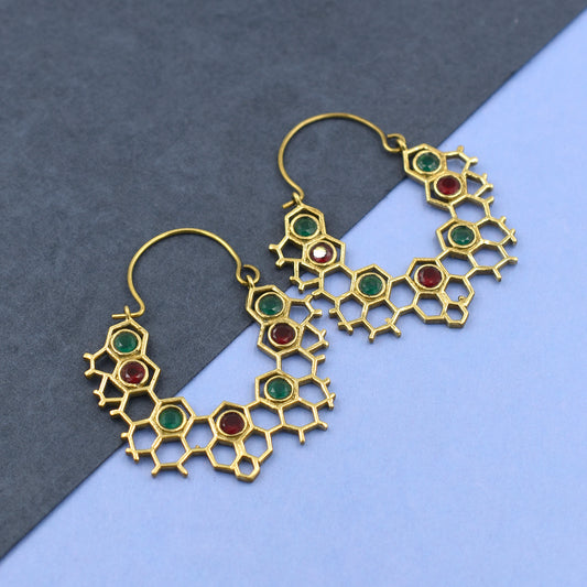 Web Of Stones Hoop Earrings