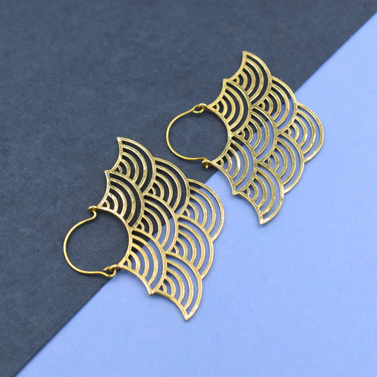 Charming Fan Hoop Earrings