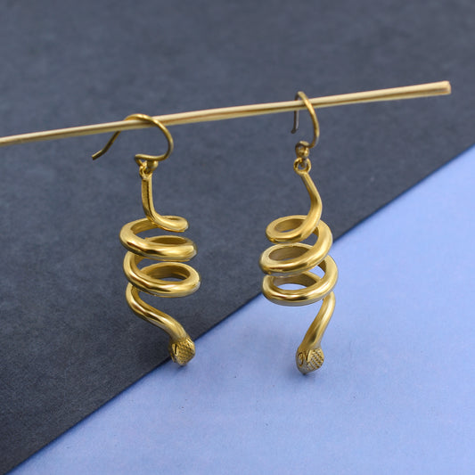 Snake On The Tree Hook Earrings