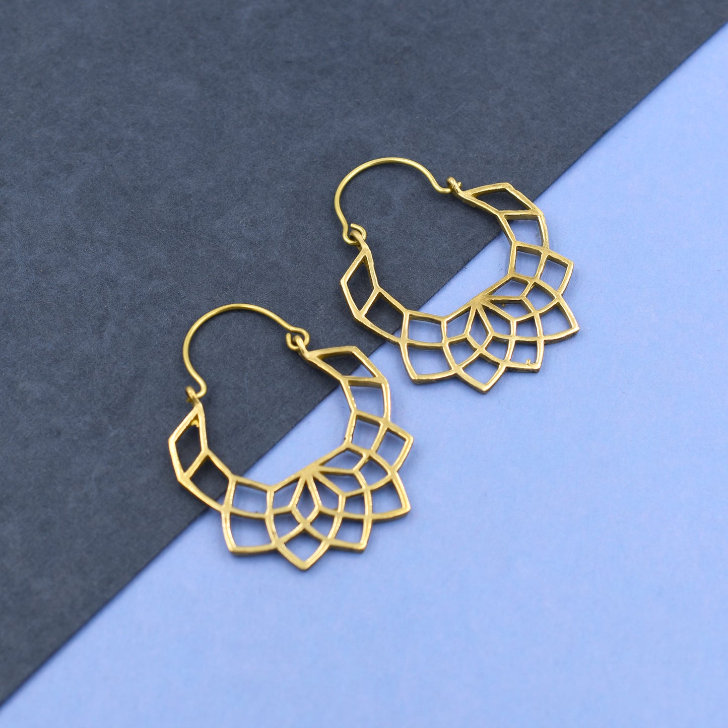 Lotus Blossom Hoop Earrings