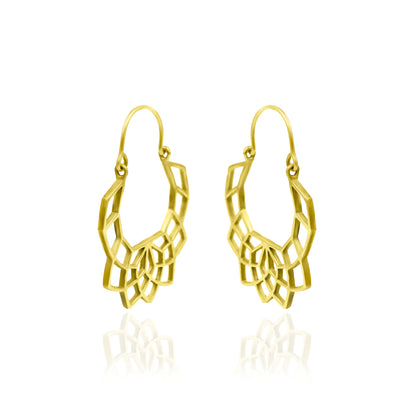 Lotus Blossom Hoop Earrings